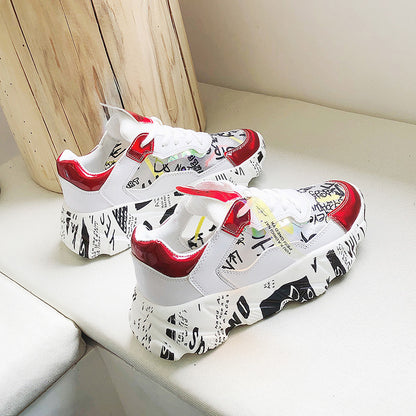 Alphabet sponge cake platform shoes