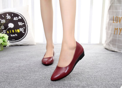 Leather non-slip soft sole flat shoes