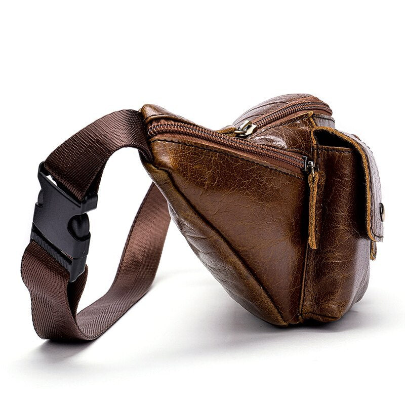 Leather Retro First Layer Cowhide Wear Belt Phone Belt Bag