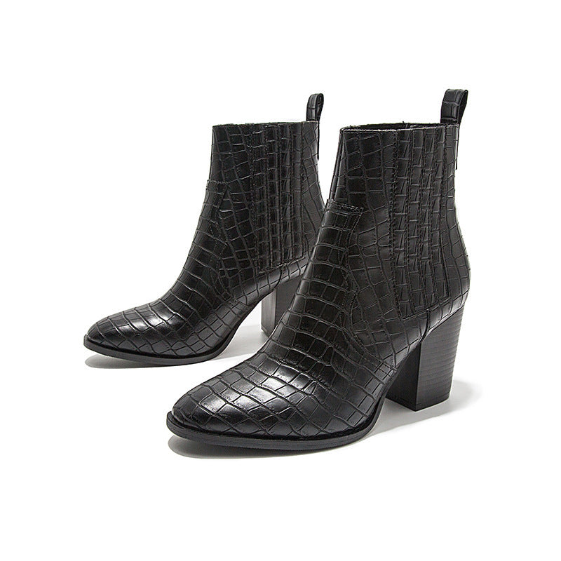 Juego de botas de piel para mujer, botas Martin