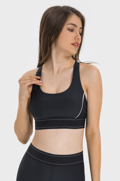 Soutien-gorge de sport contrasté