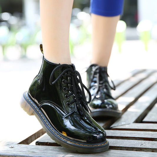 Fashion Round Toe Lace Up Women Boots