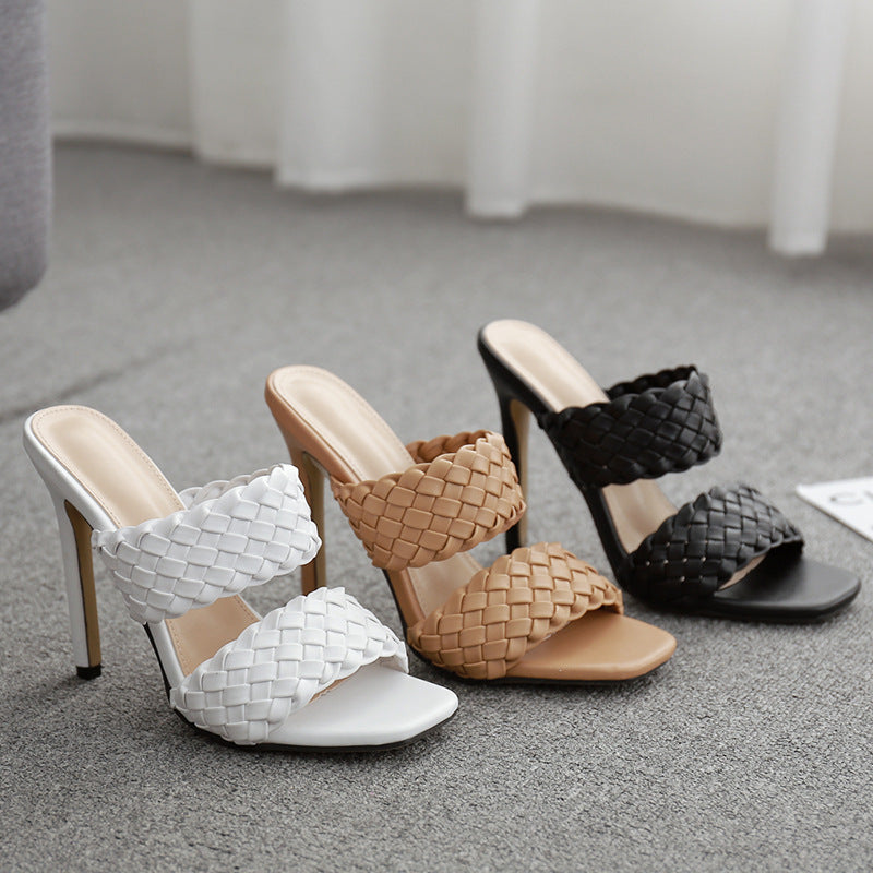 Woven  Toe Stiletto Slippers