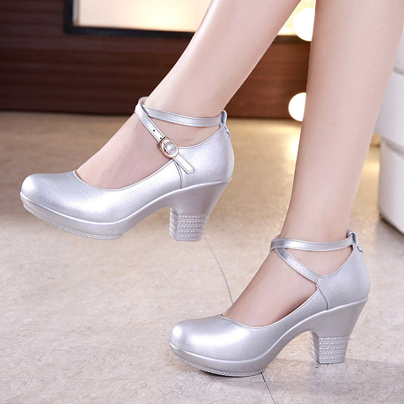 Dance shoes chunky heel high heels