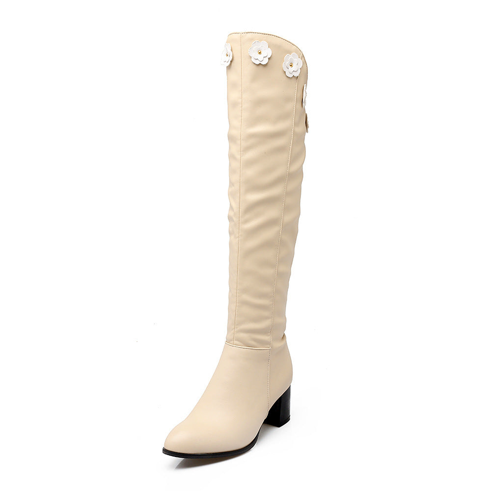 Bottes pour femme avec zip latéral fleuri