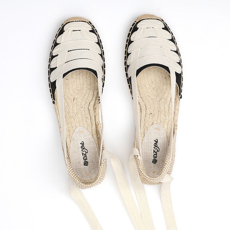 Women's embroidered low-top canvas shoes