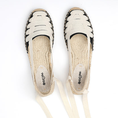 Women's embroidered low-top canvas shoes