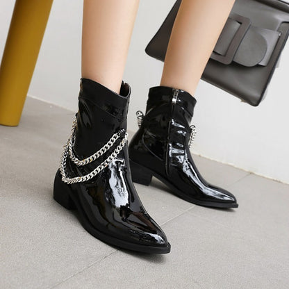 Rubber side zipper boots