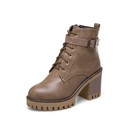 British retro Martin boots thick heel platform boots