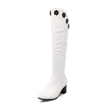 Bottes pour femme avec zip latéral fleuri