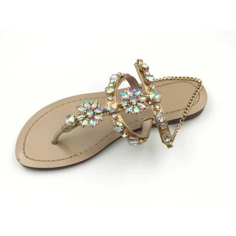 Rhinestone Chained Sandals