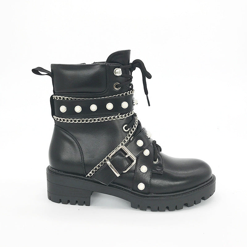 Women's British style all-match motorcycle boots