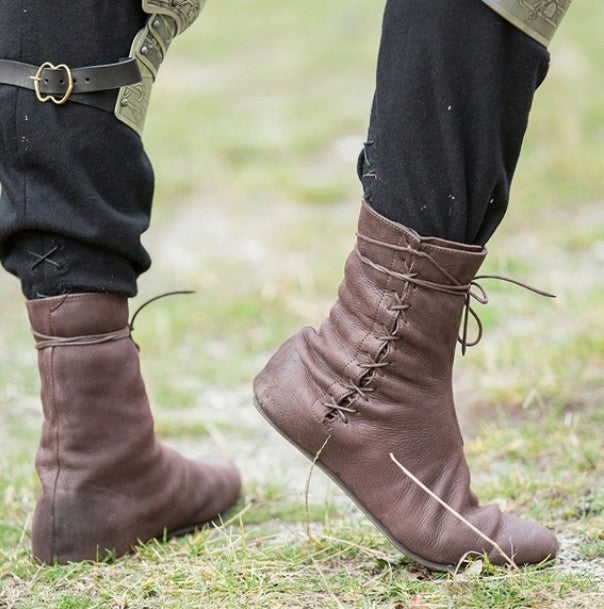 Flat Bottom Women's Boots With Cross Straps