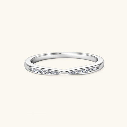 Bague moissanite incrustée en argent sterling 925