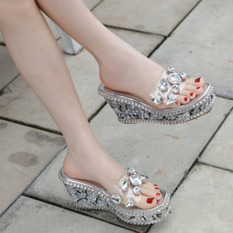 Rhinestone Roman Shoes Beach Shoes Single Shoes