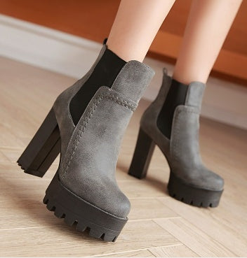 Mid boots high heel platform Martin boots