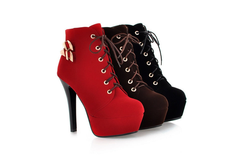 High heel booties