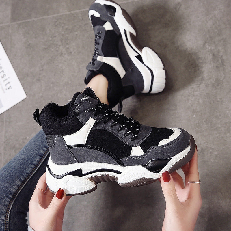 Plush High Top Shoes Women's Sports Casual Shoes