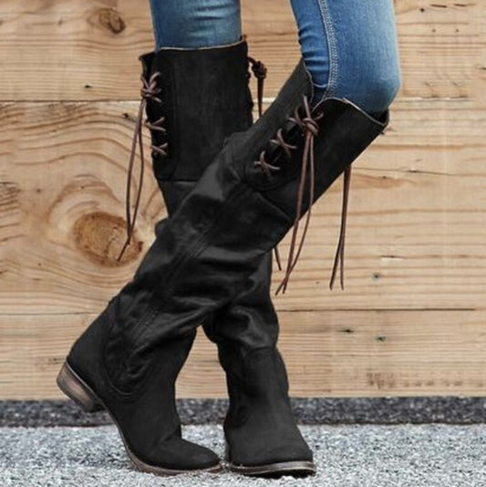 New product square heel mid-heel high boots women