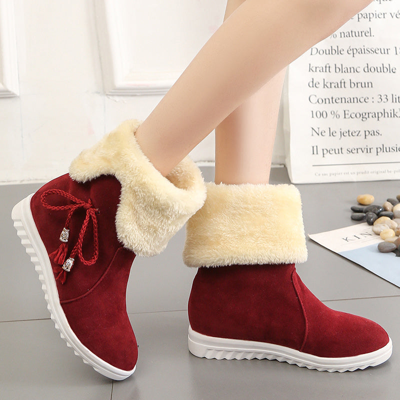 Two-wear cotton shoes with fleece to keep warm