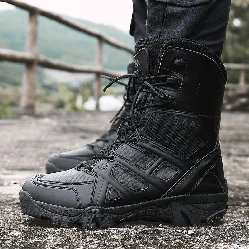 Botas de combate de entrenamiento de montañismo al aire libre de gran tamaño para hombre