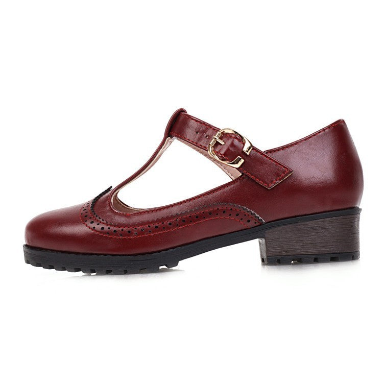 Chaussures pour femmes de grande taille de style universitaire Chaussures en T Chaussures simples à boucle de printemps Chaussures pour étudiantes