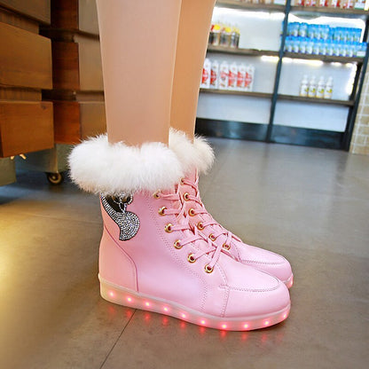 Snow Boots Plus Cotton Snow Cotton Luminous Shoes