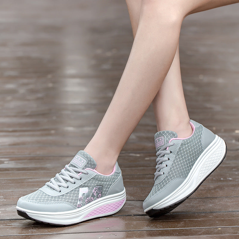 Mesh platform sneakers