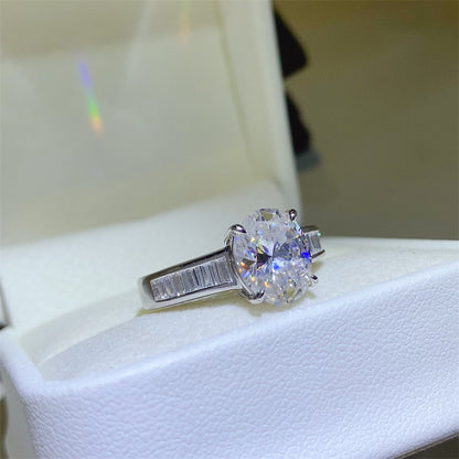 Bague en argent sterling 925 moissanite 3 carats