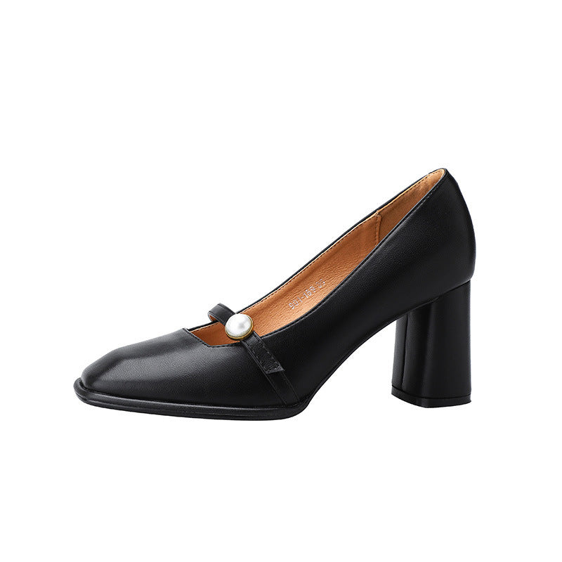 Low-Cut High Heels  Buckle Commuter Shoes