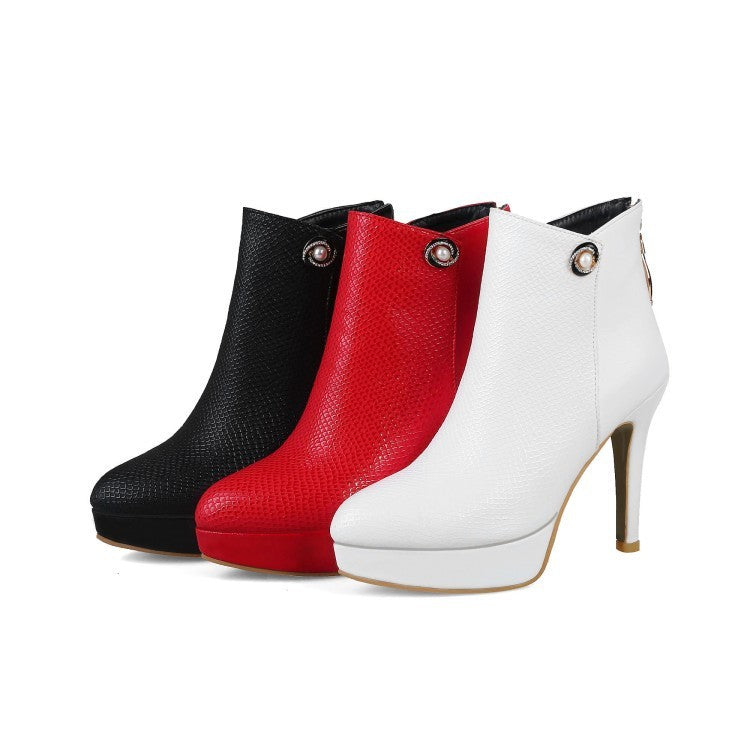 Short boots stiletto high heel oversize Martin boots