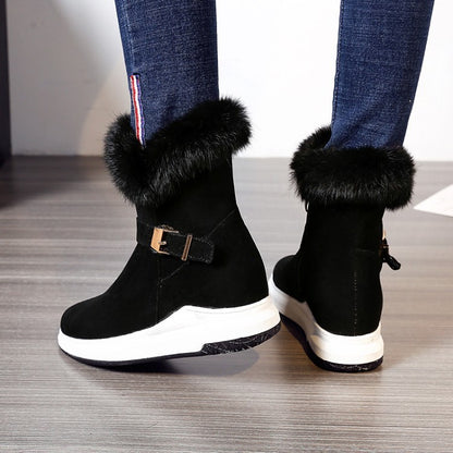 Women's thick-soled warm plush snow boots