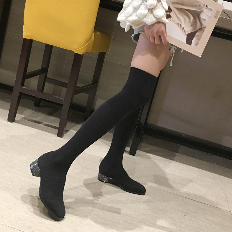 Thin Socks Boots Long Tube All-match Thin Boots Over The Knee Boots