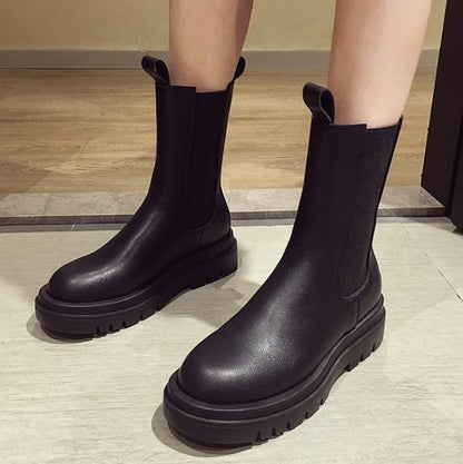 Botas cortas de suela gruesa para todo tipo de climas de invierno 