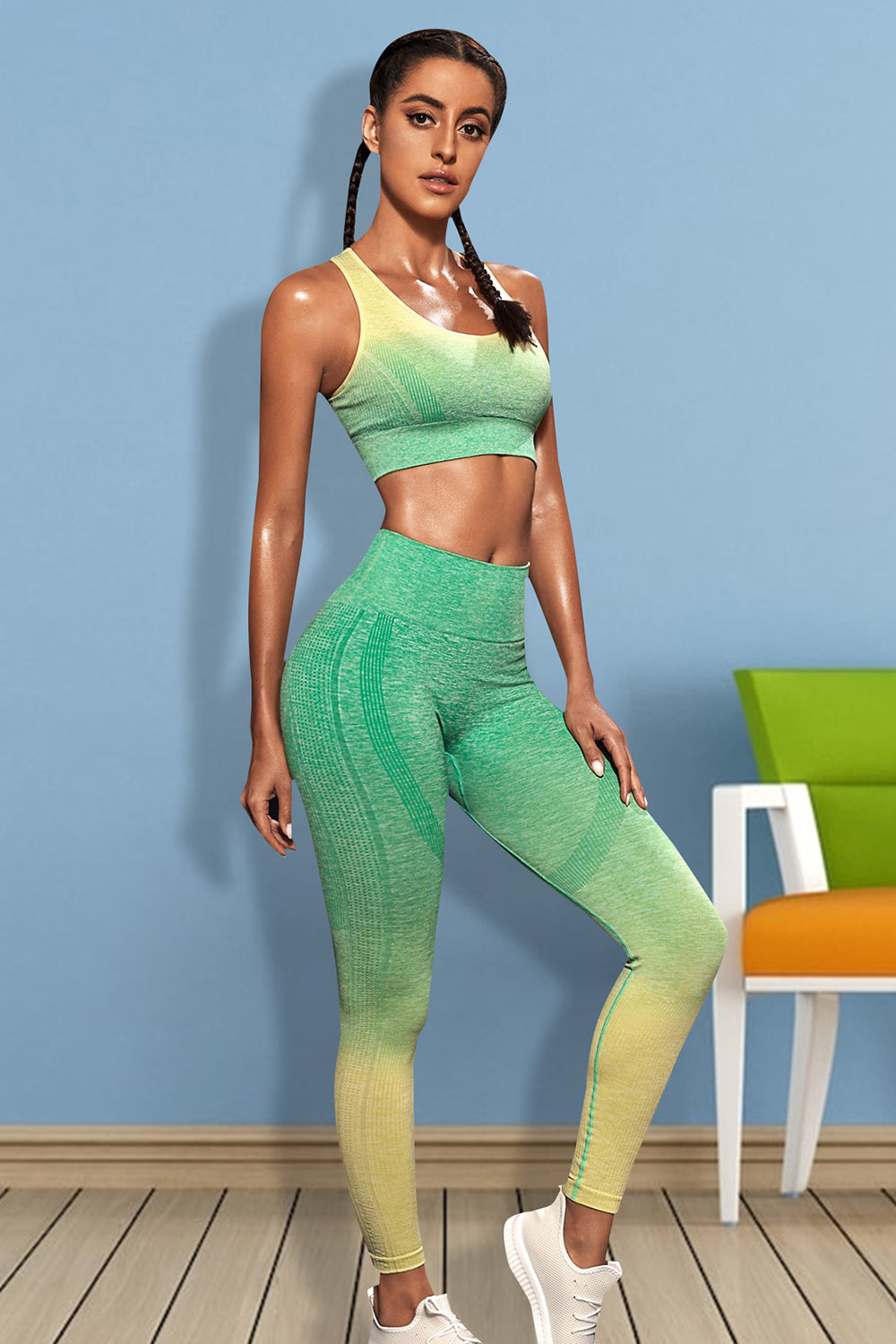 Ensemble débardeur et leggings de sport dégradé