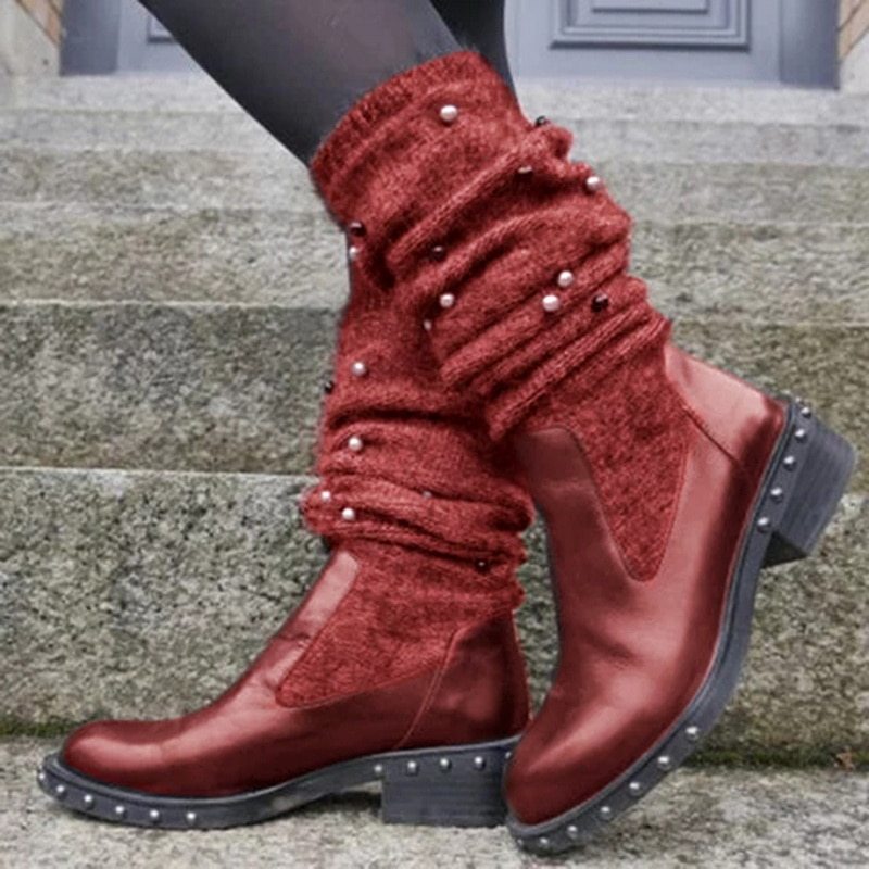 Explosion style women's boots with rhinestones