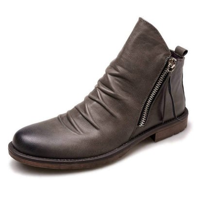 Botas altas de cuero para hombre, informales, para las cuatro estaciones