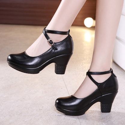 Dance shoes chunky heel high heels