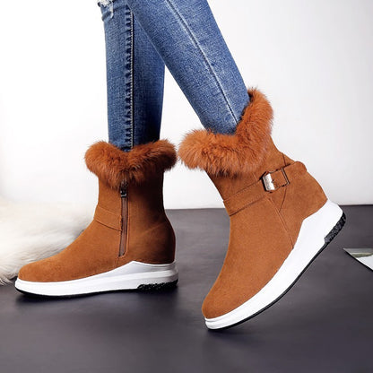 Women's thick-soled warm plush snow boots