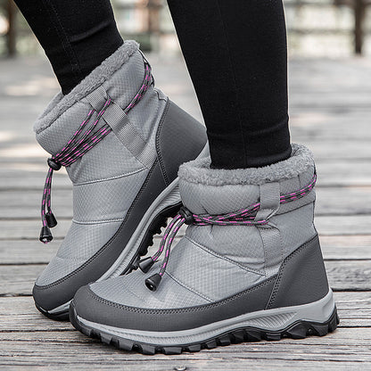 Bottes de neige chaudes et en velours pour femmes grandes tailles