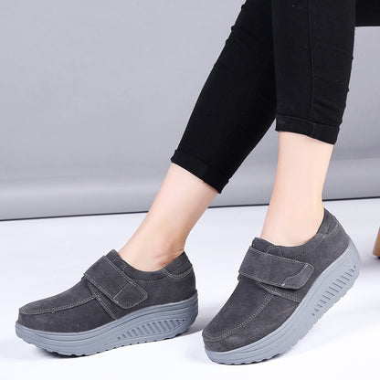 Non-slip wedge heel platform heightened fashion shoes