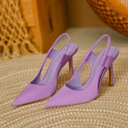 Women's Solid Color Pointed Toe Stiletto Sandals