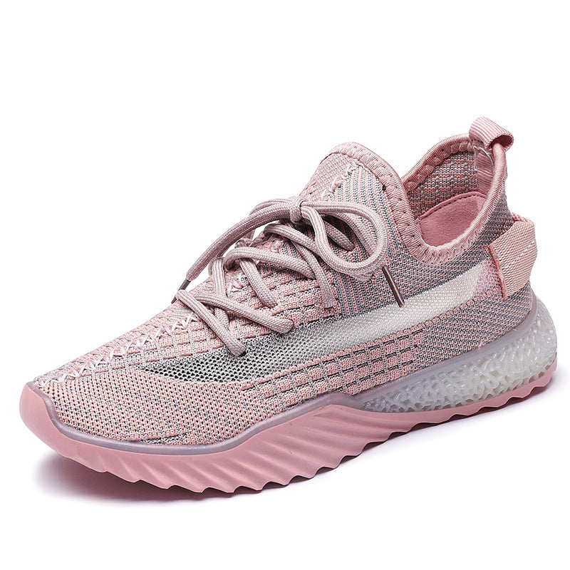 Fashion Women's Jelly Bottom Flying Knit Shoes