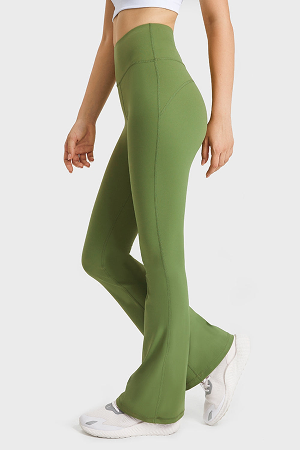 Pantalon de yoga évasé à taille élastique