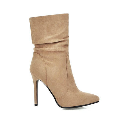 High heel stiletto pointed socks boot elastic booties