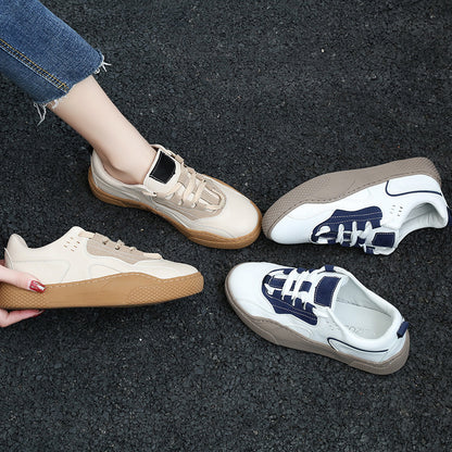 Versatile comfort flat bottom ins lace up sneaker