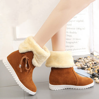 Two-wear cotton shoes with fleece to keep warm