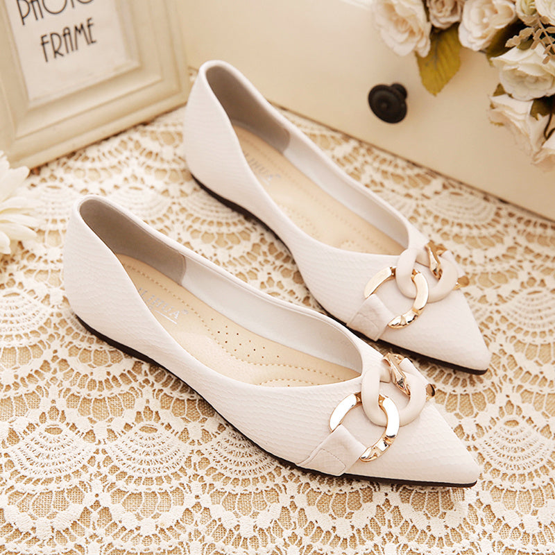 Pointed Shallow Mouth Peas Shoes Soft Sole