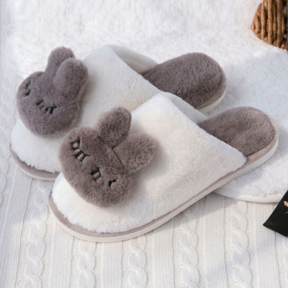 Pantoufles en coton pour femme, chaussures d'hiver pour couple, chaussures de confinement pour la maison, pantoufles mignonnes en peluche antidérapantes