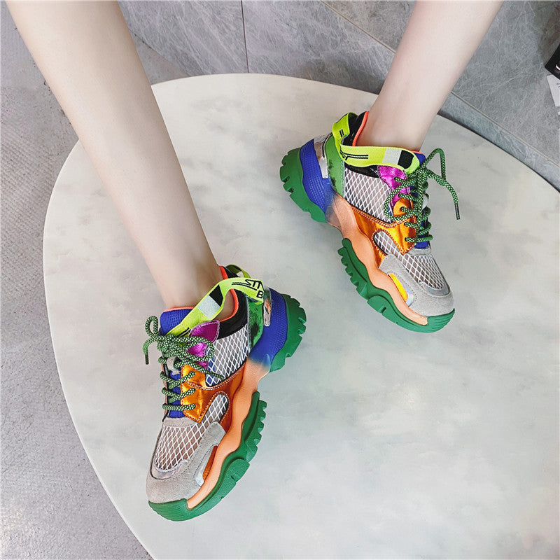 Platform rainbow bottom women's shoes